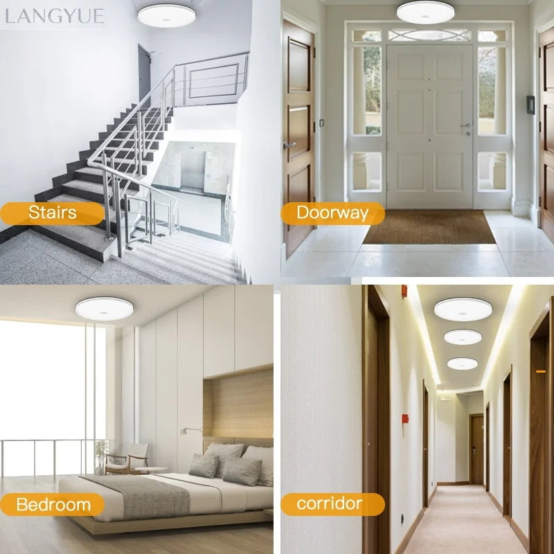 lampe détecteur mouvement blanc moderne 20w 30w 40w 15lumieres led