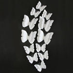 décoration murale papillon blanc transparent adhésif moderne chambre mariage 12 pièces