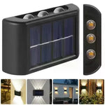 lampe solaire murale moderne noir cellules bleues diffuseur blanc translucideextérieur minimaliste trois led