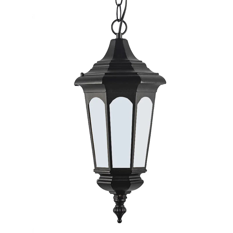 lampe suspendue vintage noire détail métallique chaîne éclairage rétro salon chambre