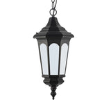 lampe suspendue vintage noire détail métallique chaîne éclairage rétro salon chambre