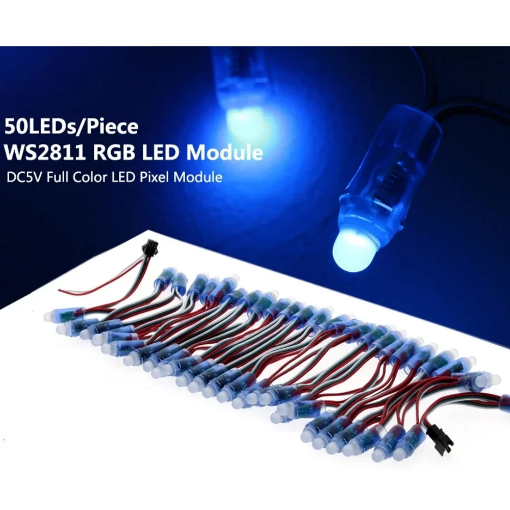 lumières led ws2811 full color 50 pcs 10cm 15cm cable electronique