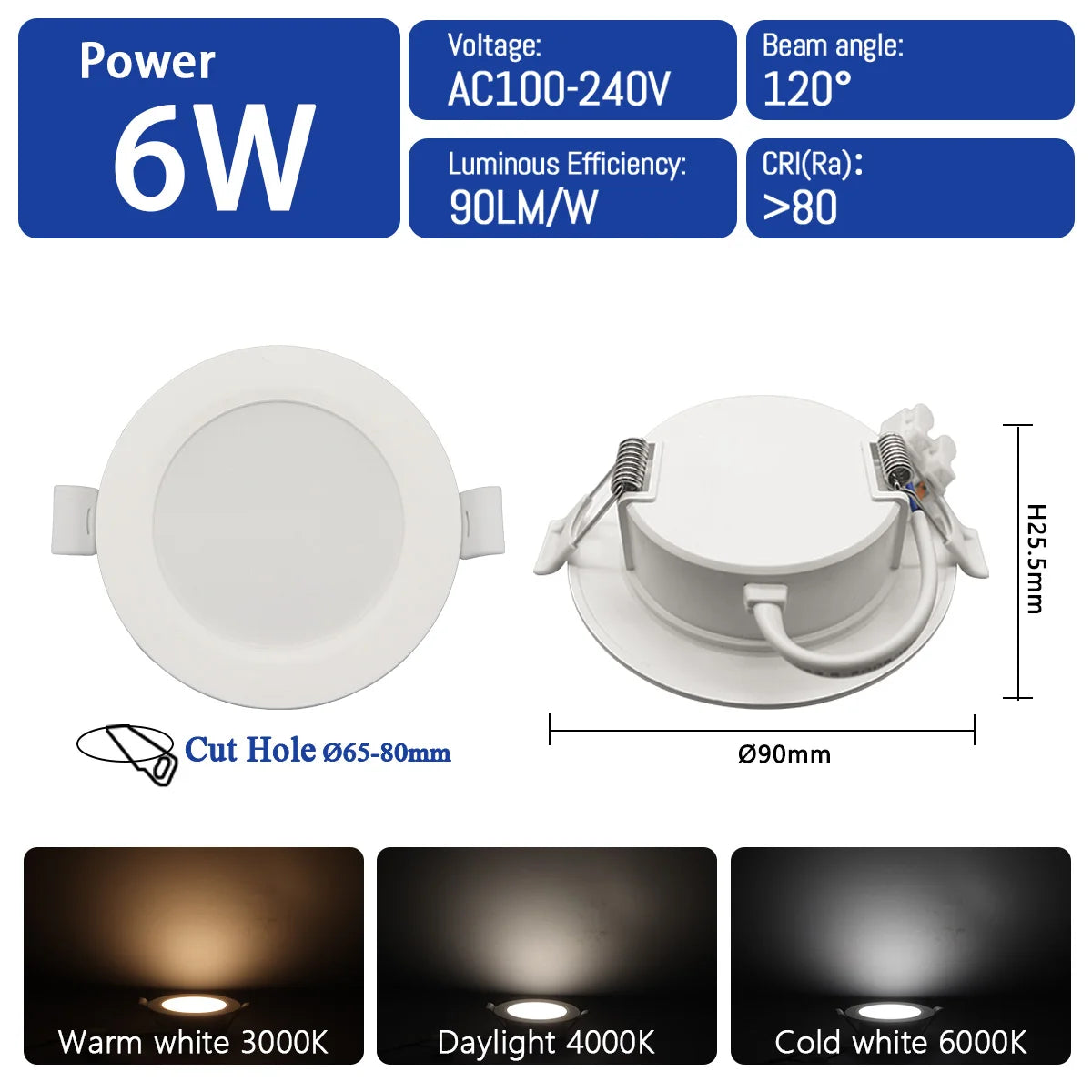 spot led downlight blanc 24w 20w 17w 14w 10w clips ac100v240v moderne éclairage cuisine