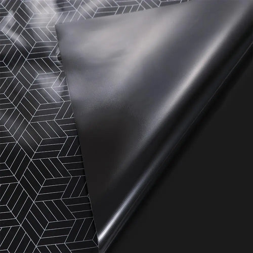 tapis protection plaque cuisson noir motif géométrique moderne antidérapant anti rayures facile nettoyage silicone