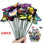 décoration extérieure papillons multicolores imprimés détaillés réalistes tringles pots fleursextérieur fantaisistes PVC