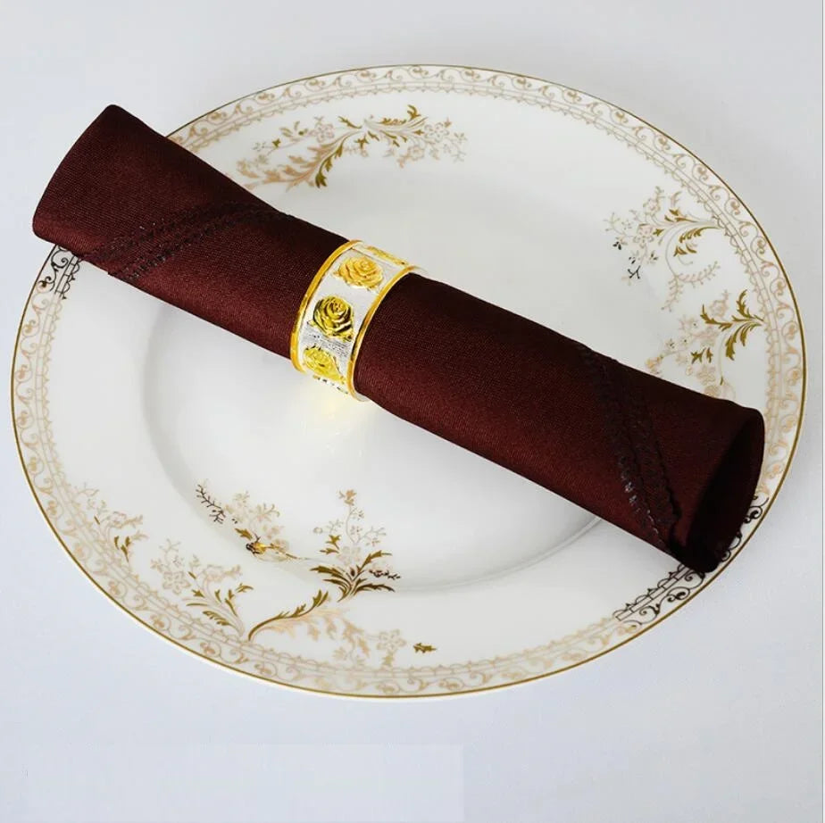 serviette table polyester unie bordure dentelle classique mariage décoration restaurant