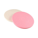 support présentation moderne plastique couleur beige rose rayures concentriques diamètre 10cm opacité