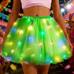 Jupe tutu lumineuse LED bleu rouge blanc moderne festive femme carnaval
