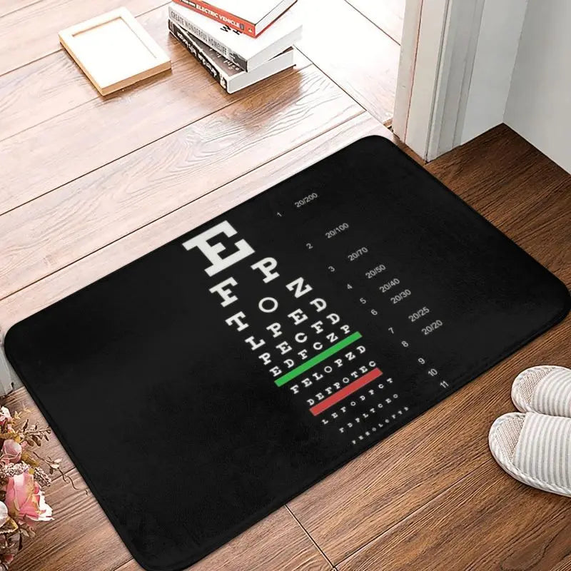 tapis imperméable antidérapant moderne noir motif vision oculaire sol bain extérieur porte chambre
