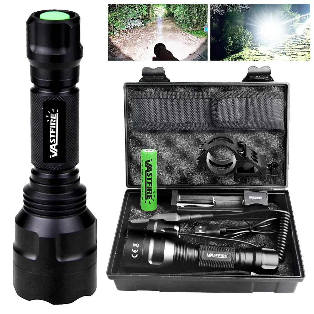 lampe torche led rechargeable usb 350lm 5w blanc rouge vert anti choc camping