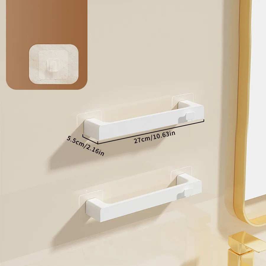 support rangement mural sabots moderne adhésif rose clair beige bleu gris rayures horizontales plastique