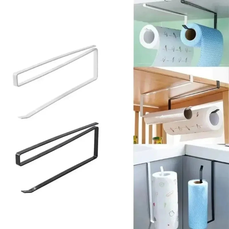 porte serviettes moderne acier inoxydable blanc noir motifs nourriture clips salle bain cuisine