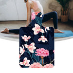 matelas yoga bleu rose floral non glissant pliable exercices fitness minimaliste