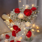 guirlande lumineuse rose fleurs artificielles baby's breath anniversaire mariage décoration féerique événement
