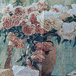 tapisserie coton belge fleurs roses paysage classique lavable machine beige marron vert