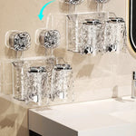 organisateur mural transparent texturé moderne porte bougies ventouse hygiénique salle bain rangement efficace simple