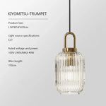 lampe suspendue transparente dorée rayures horizontales moderne filament câble électrique 90v 260v 249lm 2000lm