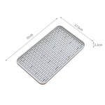 plateau rangement blanc moderne grille perforations tasse thé théière fruits tapis sol écologique