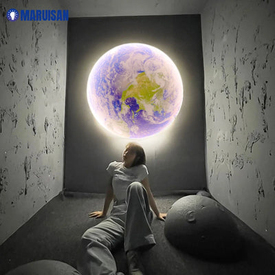 Applique murale LED lune terre design moderne