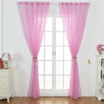 rideau moderne étoiles argentées bleu marine rose transparent anneaux suspension polyester coton chambre fille