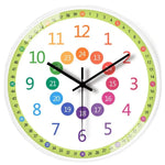 horloge murale silencieuse apprentissage dessin animé colorée enfants sections colorées motifs