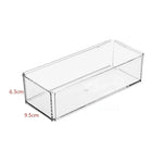 boîte rangement transparente multi compartiments clips moderne bâtonnets coton serviettes papier savon minimaliste organisation