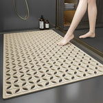 tapis bain douche PVC géométrique texturé moderne ventouses gris bleu minimaliste
