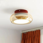 plafonnier moderne verre rouge beige noir transparent led lumineux art décoratif entrée porche