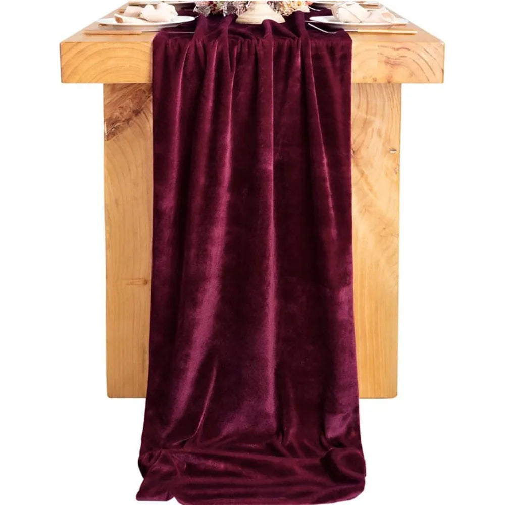 nappe table festive velours plissé bordeaux vert foncé imperméable réutilisable machine printemps été automne