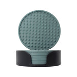 coasters acrylique noirs bleu marine modernes texture points 10cm 5cm pack pièces rangement