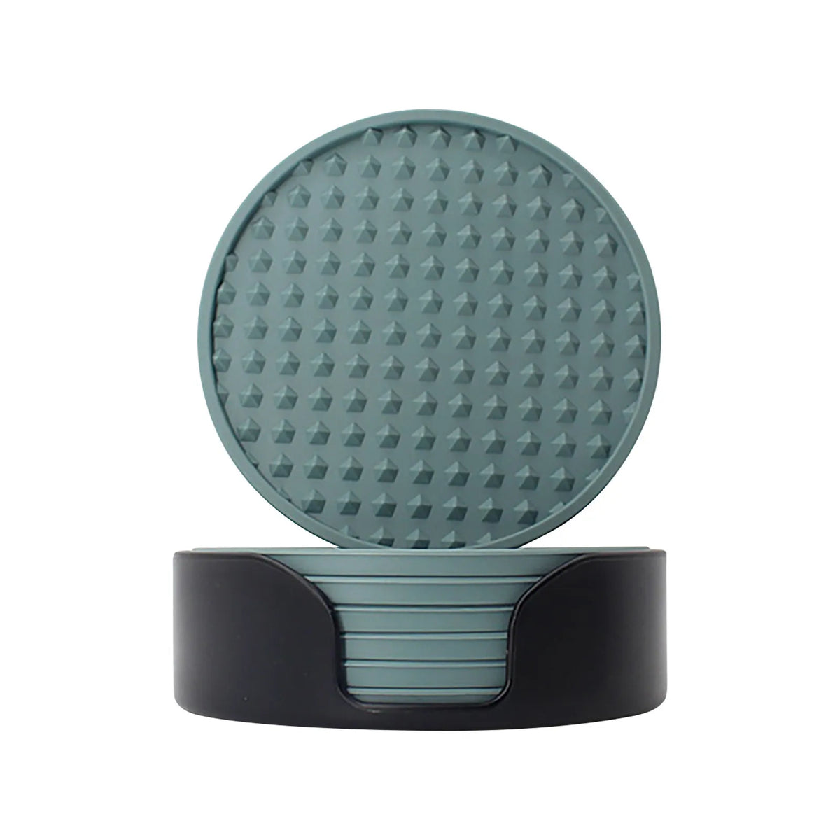 coasters acrylique noirs bleu marine modernes texture points 10cm 5cm pack pièces rangement