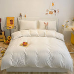 ensemble literie moderne pièces housse couette uni blanc polyester qualité 150x200cm 180x220cm 200x230cm 220x240cm