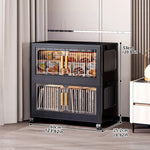 rangement modulaire pliable noir moderne roulettes grilles rangement amovibles