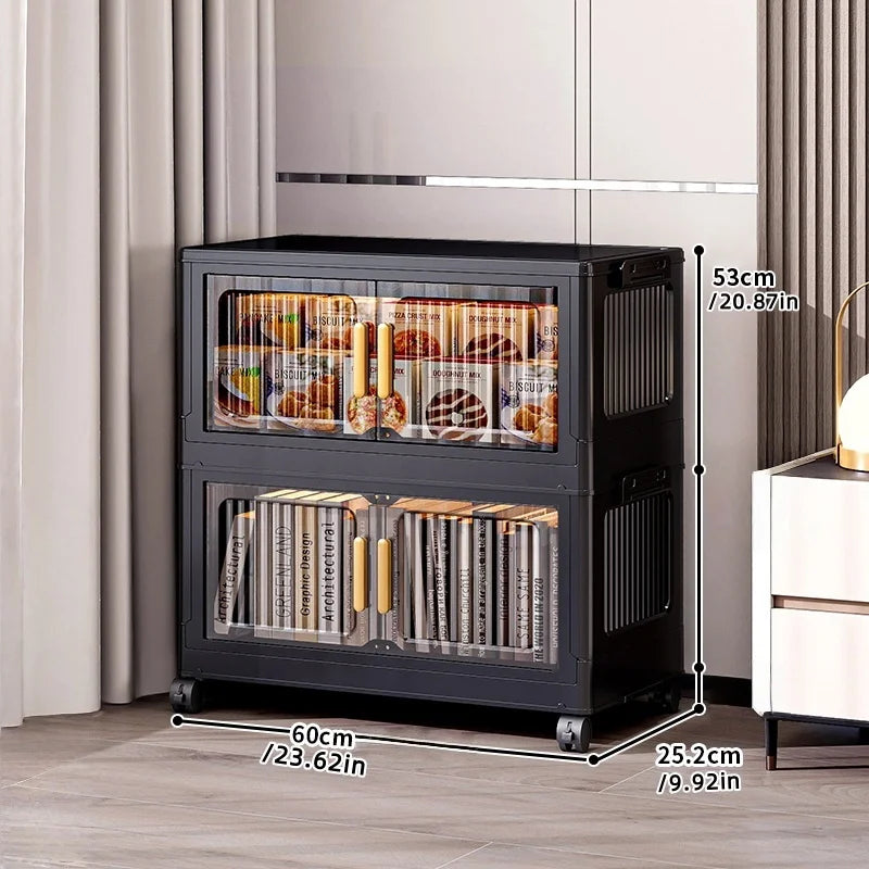 rangement modulaire pliable noir moderne roulettes grilles rangement amovibles