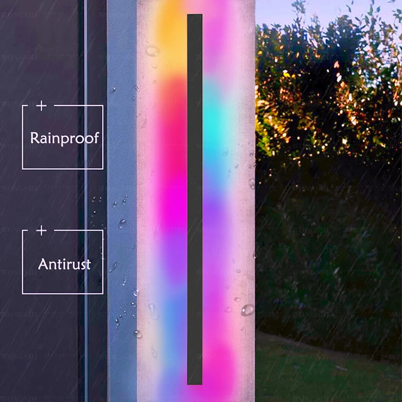Détail de l'applique murale RGB avec télécommande pour contrôle des couleurs