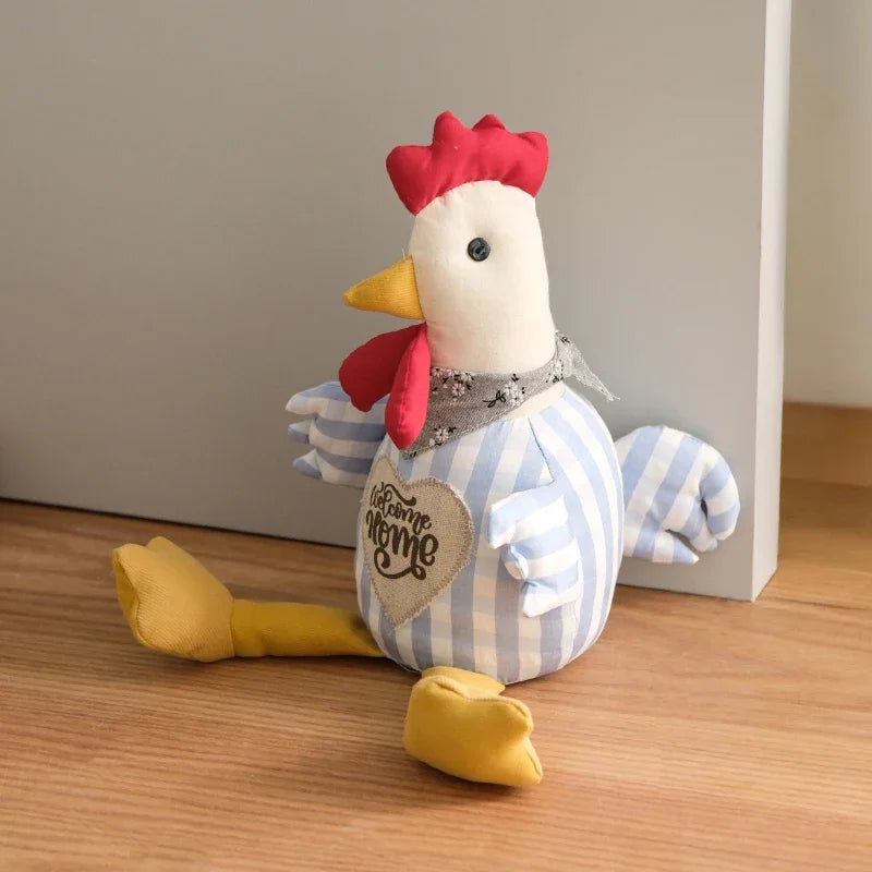 Cale porte coq en peluche kaki foncé - Élément décoratif pour maison