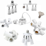 adaptateur led e27 blanc moderne vis splitter cable électrique fixations opaques