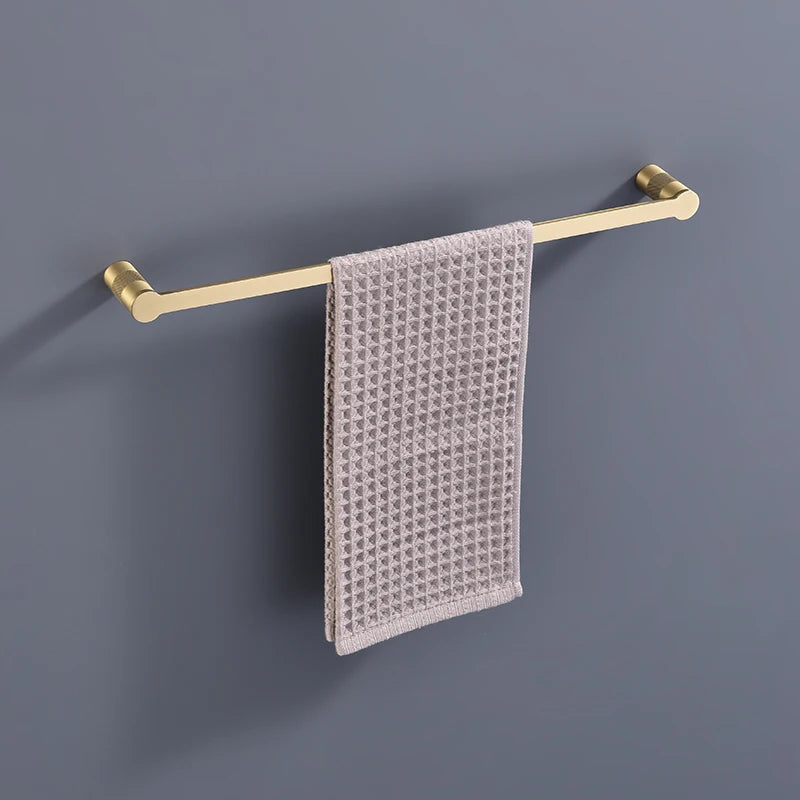 ensemble accessoires salle bain métal or brossé porte serviette distributeur savon papier toilette