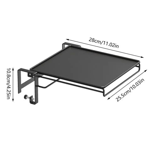 tablette cuisine pliante moderne blanc noir porte serviettes rangement clips fixations utilisation multiple kitchen