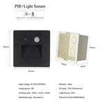 Lampes murales encastrables LED modernes 3W noir argenté extérieures intérieures