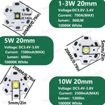 LED haute puissance 1W 3W 5W 10W blanc froide 16mm 20mm éclairage vélo phare