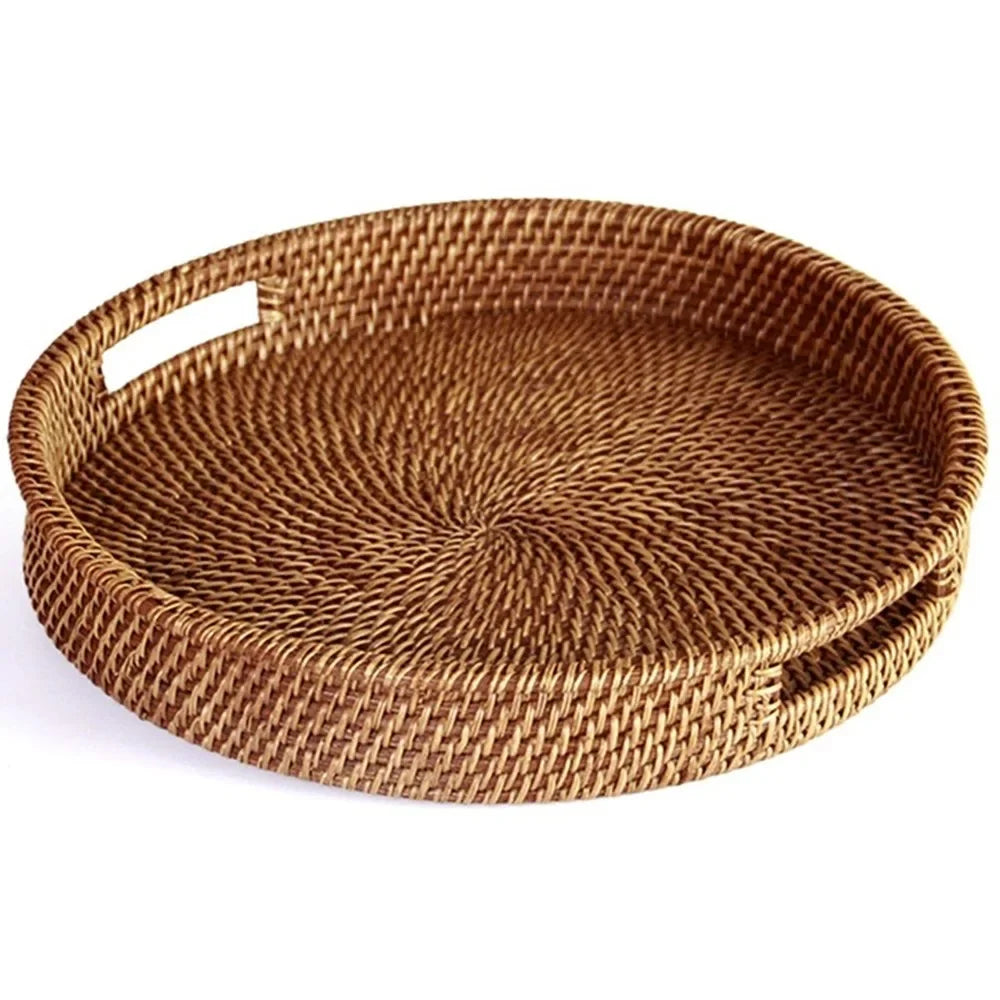 corbeille marron clair tressée traditionnelle respectueuse environnement stockage portable rotin multifonctionnelle domestique hotelière serviettes