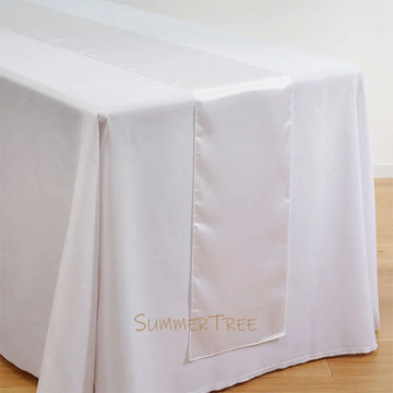 chemin table satin luxe moderne décoration fête mariage Noël maison vert foncé blanc doré