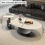 table basse ovale moderne blanche effet marbre gris salon meuble bois luxe