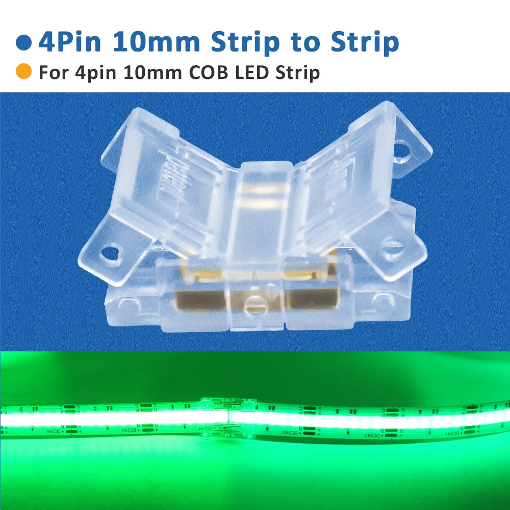 connecteurs led transparents 2pin 3pin clips câbles rgb cct cob 5v 12v 30v ul