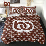 ensemble literie marron foncé imprimé spirale moderne taies oreiller coussin