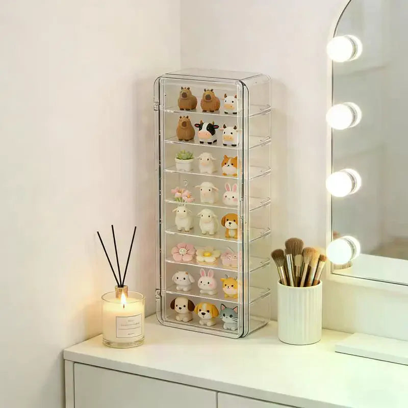 présentoir transparent multi niveaux figurines animaux décoration moderne organisateur bijoux accessoires