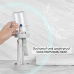 porte brosse dents anti poussière transparente moderne adhésif salle bain organisation dentifrice blanc rond