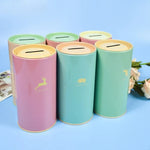 tirelire forme animal moderne simple métal couleur vert rose bleu clair pastel