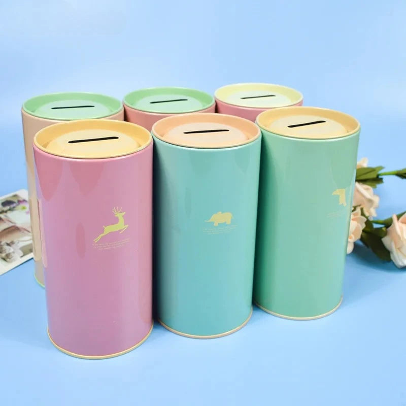 tirelire forme animal moderne simple métal couleur vert rose bleu clair pastel